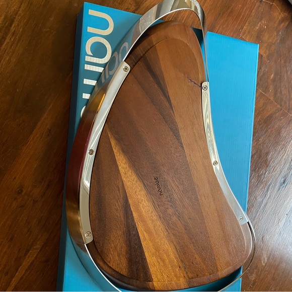 Nambe Silver and Brown Dining Serveware - Picture 4 of 5